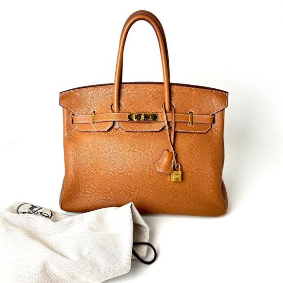Sold on fashionreloved.com HERMES Togo Birkin 35 Gold on Gold Hardware Bag - Picture 2 of 14